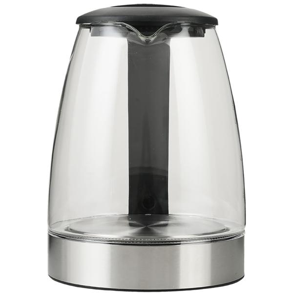 Edler Glas-Wasserkocher 1,8L mit blauem LED-Licht, Edelstahl, 2200W - Teekocher mit Abschaltautomatik & Trockenbetriebsschutz