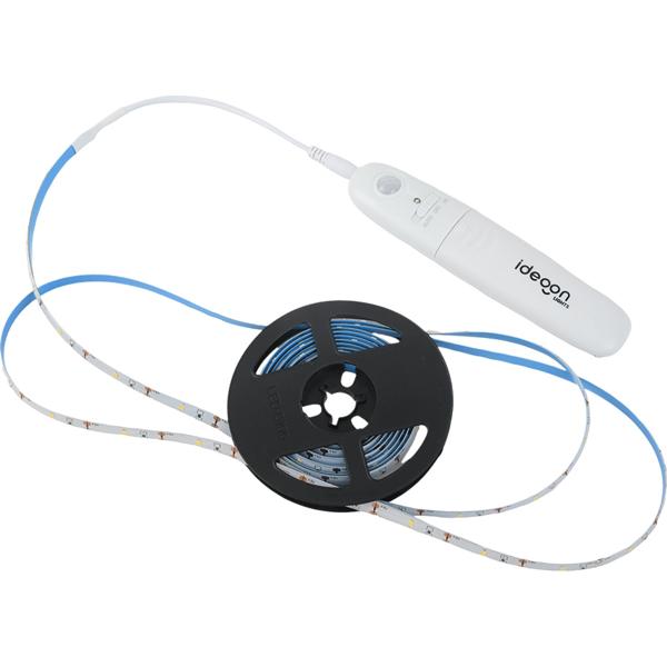 Set di 2 strisce LED da 3 m bianco caldo con sensore di movimento e funzionamento a batteria – nastro luminoso autoadesivo, striscia luce notturna, 90 LED, 5 W