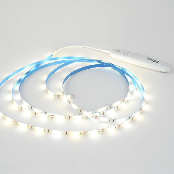 Set di 2 strisce LED da 3 m bianco caldo con sensore di movimento e funzionamento a batteria – nastro luminoso autoadesivo, striscia luce notturna, 90 LED, 5 W