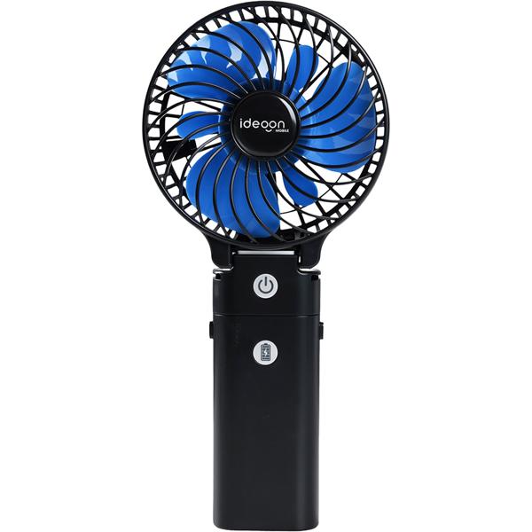 Set of 2 powerful rechargeable handheld fans 5200 mAh power bank table fan: USB travel fan, 3 speeds, portable mini fan