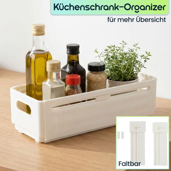 12er-Set Küchenschrank-Organizer Ausziehbar (28-48 cm) – Anpassbarer Regal-Einsatz für Ordnung in Schrank & Kühlschrank – Faltbar, Weiss