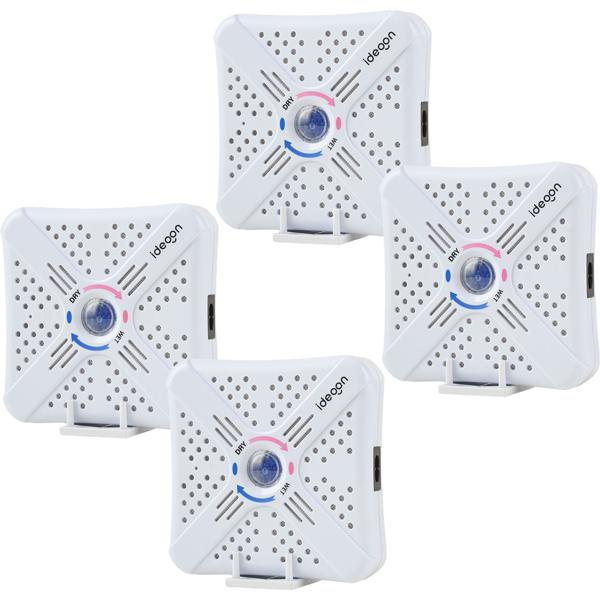 4 mini-déshumidificateurs compacts, 250 ml – puissants, sans fil, réutilisables – billes de gel de silice réutilisables – parfaits pour voiture, armoire, salle de bains, cave