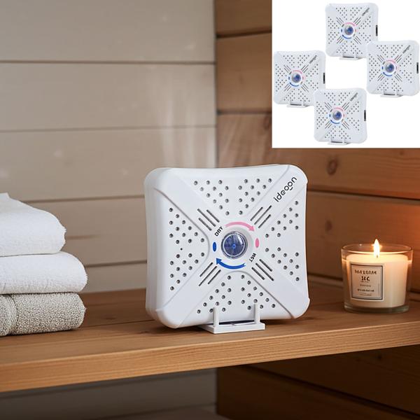 4 mini-déshumidificateurs compacts, 250 ml – puissants, sans fil, réutilisables – billes de gel de silice réutilisables – parfaits pour voiture, armoire, salle de bains, cave