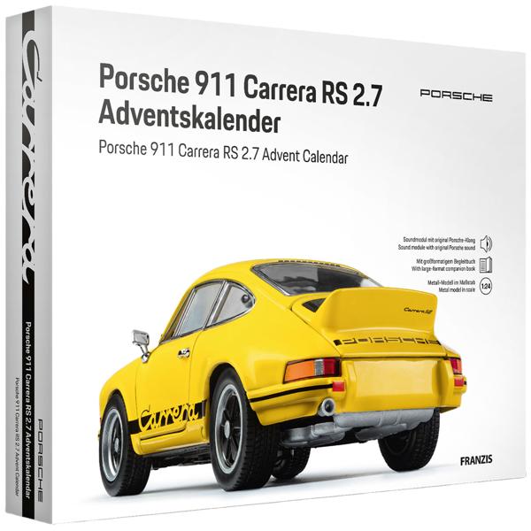 Porsche 911 Carrera RS 2.7 Calendrier de l‘Avent - Kit modélisme 1:24 avec son moteur original et lumière LED - Collectionneurs auto