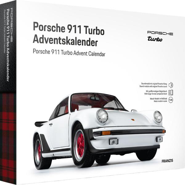 Calendrier de l‘Avent Porsche 911 Turbo - Kit maquette exclusif pour collectionneurs et fans - Échelle 1:24 - Son moteur authentique - Produit en allemand