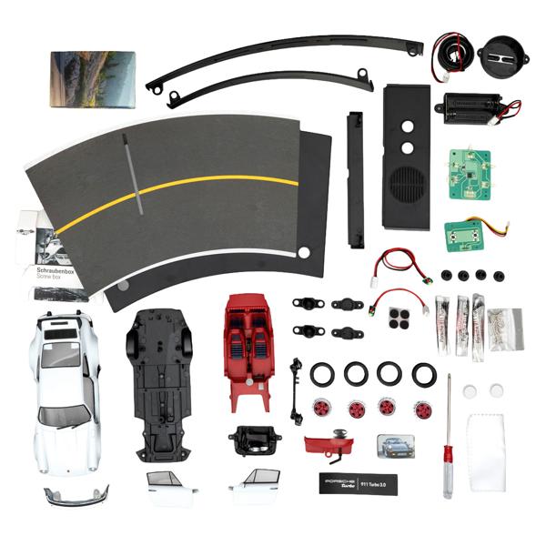 Calendrier de l‘Avent Porsche 911 Turbo - Kit maquette exclusif pour collectionneurs et fans - Échelle 1:24 - Son moteur authentique - Produit en allemand