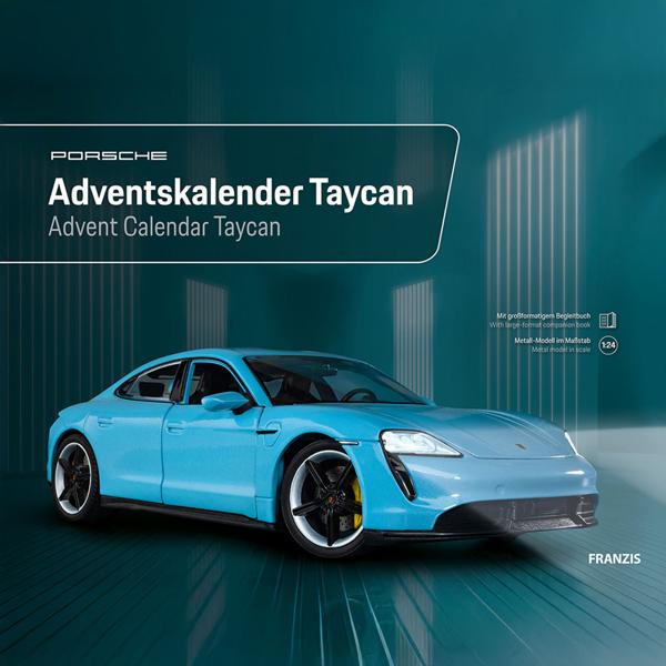 Exklusiver Porsche Taycan Adventskalender: Hochwertiges Metall-Modell 1:24. Perfektes Geschenk für Männer, Sammler & Bastel-Fans
