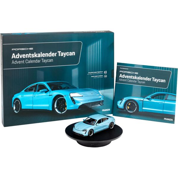 Calendario dell‘Avvento Porsche Taycan esclusivo: modello in metallo 1:24 di alta qualità. Regalo perfetto per uomini, collezionisti e appassionati di modellismo