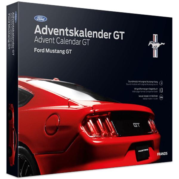 Exklusiver Ford Mustang GT Modellbausatz 1:24 Adventskalender - Hochwertiges Metallmodell, original Sound & Licht – Traumhaftes Geschenk für Sammler