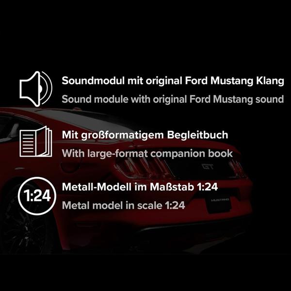 Exklusiver Ford Mustang GT Modellbausatz 1:24 Adventskalender - Hochwertiges Metallmodell, original Sound & Licht – Traumhaftes Geschenk für Sammler