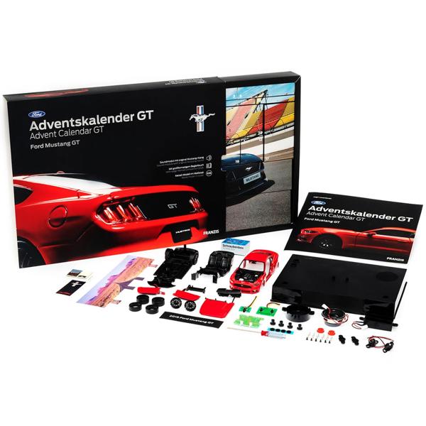 Exklusiver Ford Mustang GT Modellbausatz 1:24 Adventskalender - Hochwertiges Metallmodell, original Sound & Licht – Traumhaftes Geschenk für Sammler