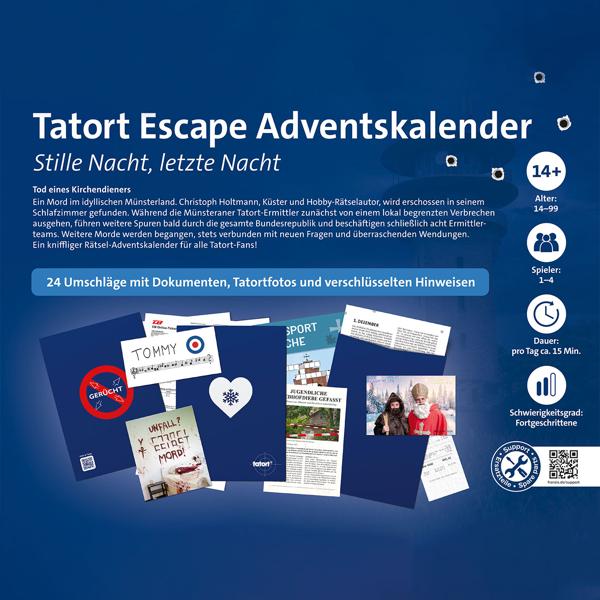Spannender Tatort Escape Adventskalender ’’Stille Nacht, letzte Nacht’’  – Krimi-Rätsel für Erwachsene & Familie – Ideales Geschenk mit hohem Spielspass