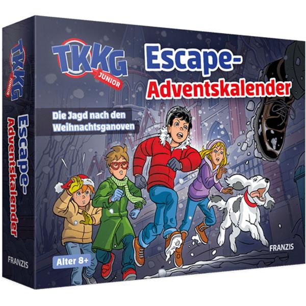 TKKG Junior Escape Calendrier de l‘Avent - 24 Énigmes Intrigantes pour Détectives dès 8 Ans - Développe Logique et Lecture - Cadeau Noël - produit en allemand