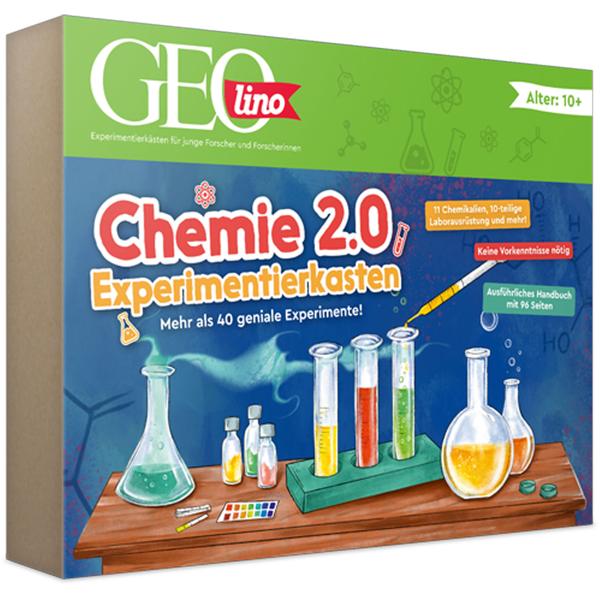 GEOlino Chemie 2.0 Experimentierkasten - 40 sichere Experimente für Kinder ab 10 Jahren, inkl. Handbuch