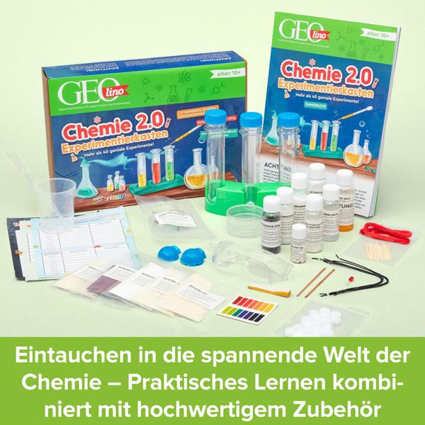 GEOlino Chemie 2.0 Experimentierkasten - 40 sichere Experimente für Kinder ab 10 Jahren, inkl. Handbuch