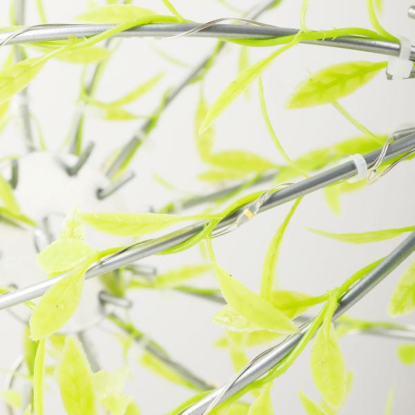 Set of 2 solar light spheres in leaf design - Ø40 cm garden sphere with 144 warm white LEDs - IP44 outdoor light incl. ground spike, S-hook and solar panel