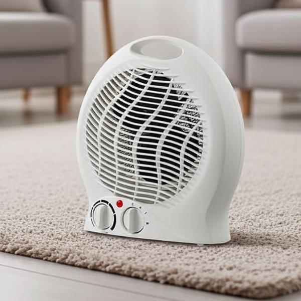 Heizlüfter mit Thermostat, weiss - Mobiles Heizgerät mit 2 Heizstufen & Kaltluft, Überhitzungs- & Kippschutz