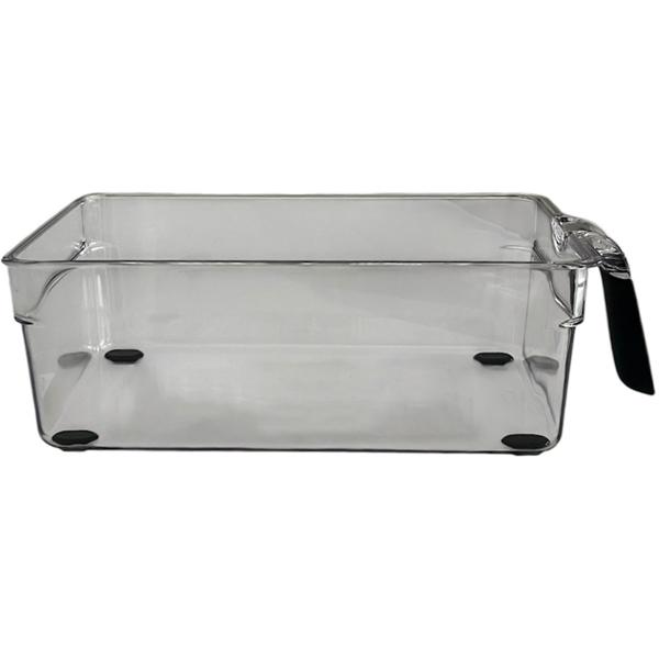 Organiseurs Réfrigérateur Transparent - Lot de 2 avec Poignée pour Rangement Cuisine - 28,2x15,5x8,7cm - Stockage Hygiénique Facile