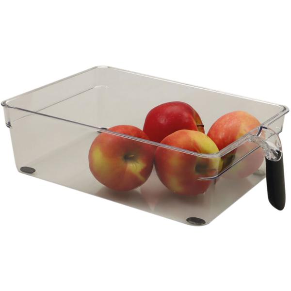 Lot de 2 organisateurs transparents pour réfrigérateur avec poignée - Rangement cuisine multifonctionnel 31,2x19,9x8,7cm - Clair et hygiénique