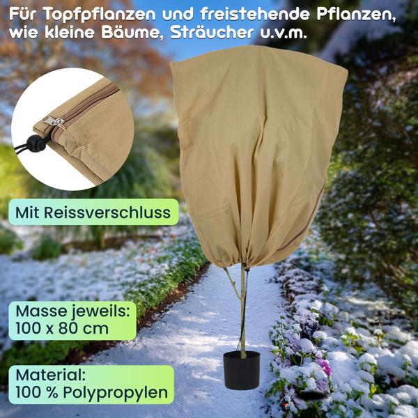 Hochwertige Pflanzenschutzhüllen, 6er Set, 100x80 cm – atmungsaktive Frostschutzhauben für Pflanzen, Sträucher und Kübel, wiederverwendbar & wetterfest