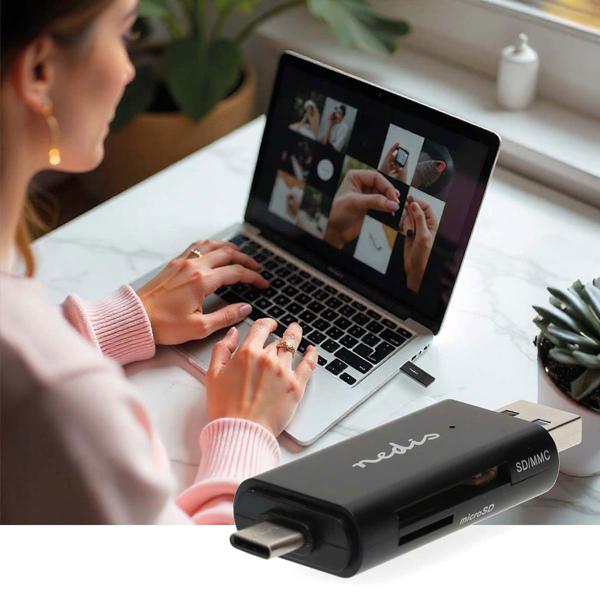 USB-C & USB-A card reader Superspeed 3.2: Transfer data at lightning speed - A universal 2-in-1 reader for SD & microSD