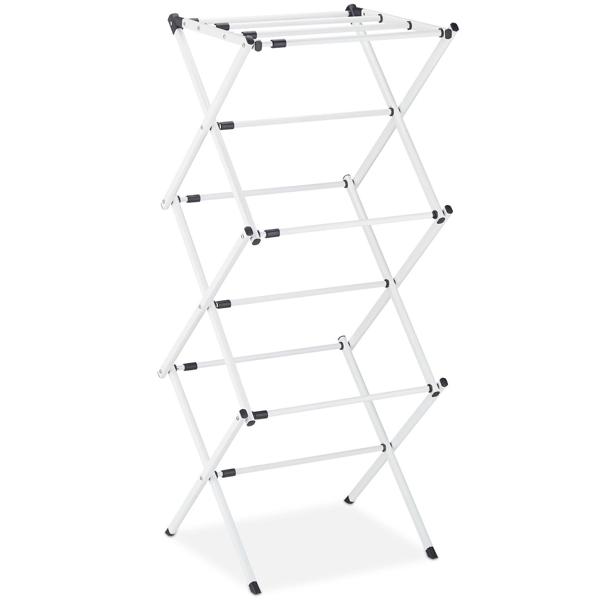 Effizienter Wäscheständer klappbar & ausziehbar, weiss: Ein flexibler Wäscheturm mit 11 Stangen für schnelles Trocknen