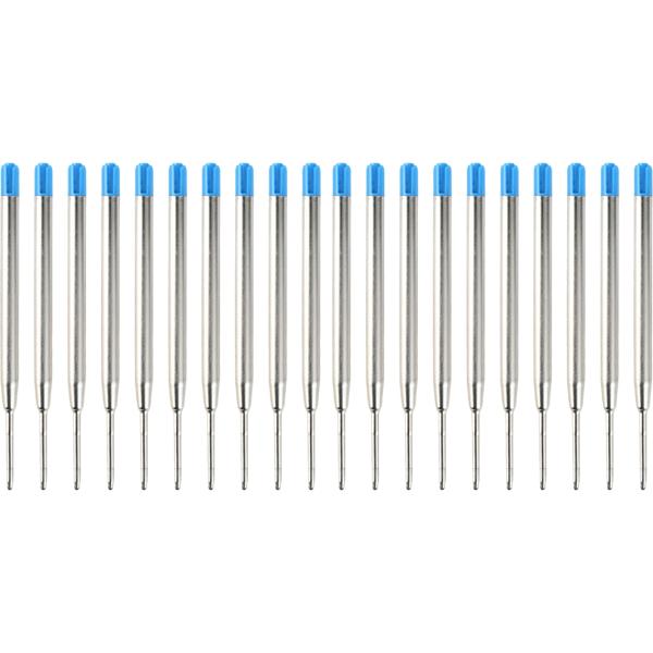 Set da 20 ricariche per penne a sfera spessore B, blu – ricariche universali per penne a sfera – durevoli per ufficio e uso quotidiano