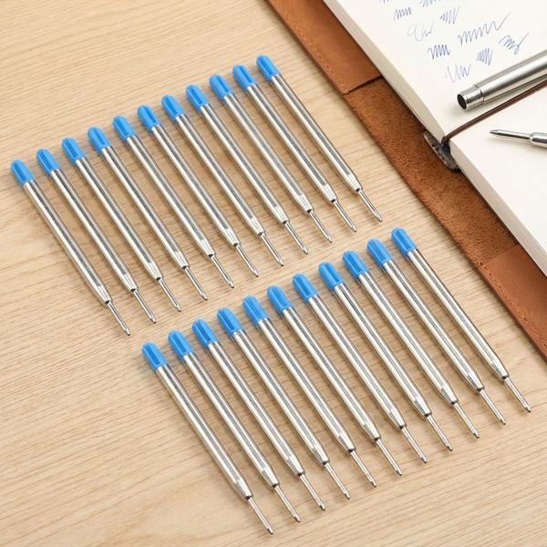 Set da 20 ricariche per penne a sfera spessore B, blu – ricariche universali per penne a sfera – durevoli per ufficio e uso quotidiano