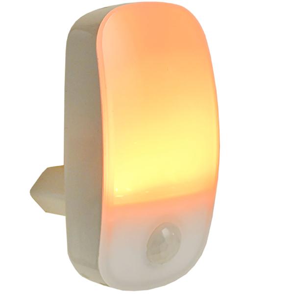 Set of 2 plug-in LED night lights with motion detector & dusk sensor, socket orientation light, 11 lm warm white, for hallway, stairs & children‘s room