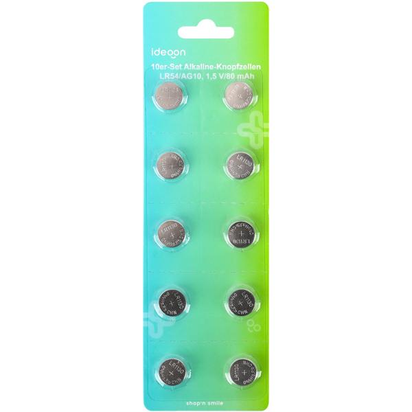 20er-Set Alkaline-Knopfzellen LR54 AG10, 1,5V 80 mAh, Quecksilber- und Cadmiumfrei – Zuverlässige Batterien für Uhren, Taschenrechner & Kleingeräte