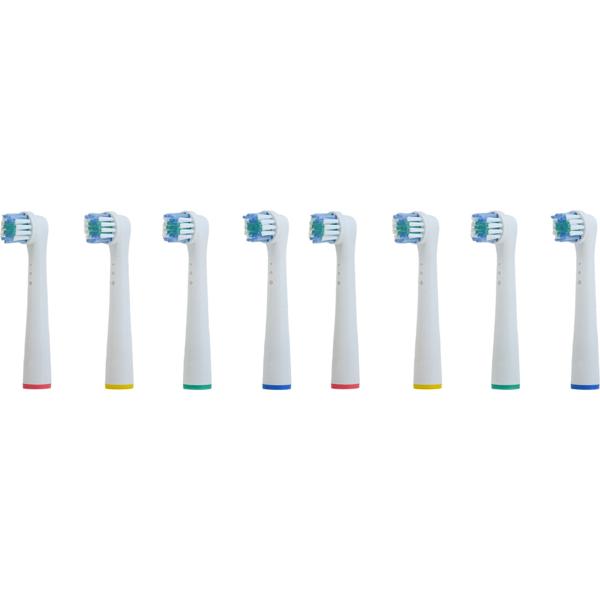 16 x Ersatzbürsten passend für viele Oral-B®**-Elektrozahnbürsten, Aufsteckbürsten für gründliche Reinigung, weiss, inkl. Farbring-Markierung