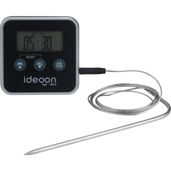 Termometro digitale per carne e forno con timer fino a 300 gradi, termometro con cavo per arrosti e griglia, per BBQ, griglia, smoker, forno