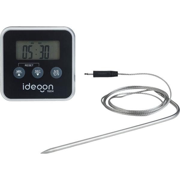 Termometro digitale per carne e forno con timer fino a 300 gradi, termometro con cavo per arrosti e griglia, per BBQ, griglia, smoker, forno