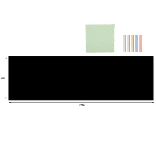 Pellicola lavagna autoadesiva 60 x 200 cm incl. 5 gessetti e pad di pulizia – pellicola da parete come lavagna e memo board per cucina, cameretta e ufficio