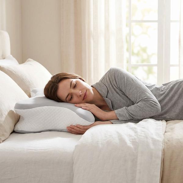 Premium memory foam pillow for side, back and stomach sleepers – ergonomic neck pillow with washable cover for better sleep
