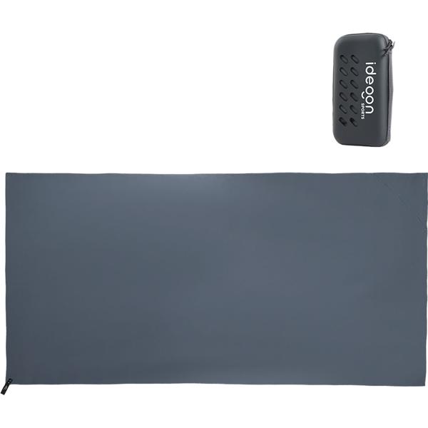 Linge de bain en microfibre 200 x 100 cm anthracite – grande serviette de sport, séchage rapide, poids plume – boîte de rangement incluse