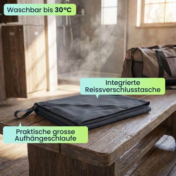 Microfaser Handtuch 200x100 cm in Anthrazit, grosses Sporthandtuch schnelltrocknend & ultraleicht, Reisehandtuch inklusive Aufbewahrungsbox