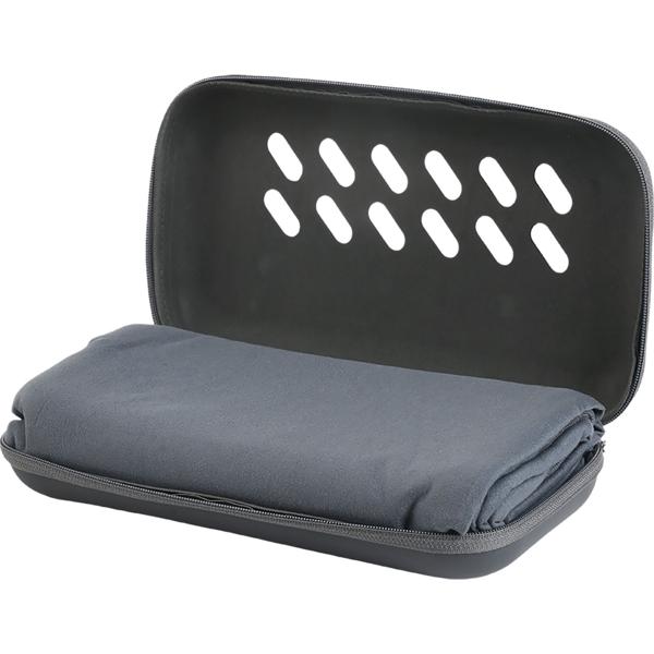 Linge de bain en microfibre 200 x 100 cm anthracite – grande serviette de sport, séchage rapide, poids plume – boîte de rangement incluse