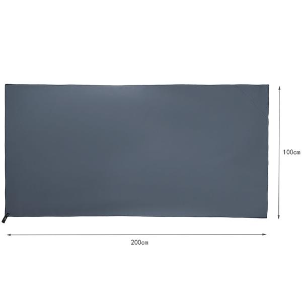 Linge de bain en microfibre 200 x 100 cm anthracite – grande serviette de sport, séchage rapide, poids plume – boîte de rangement incluse