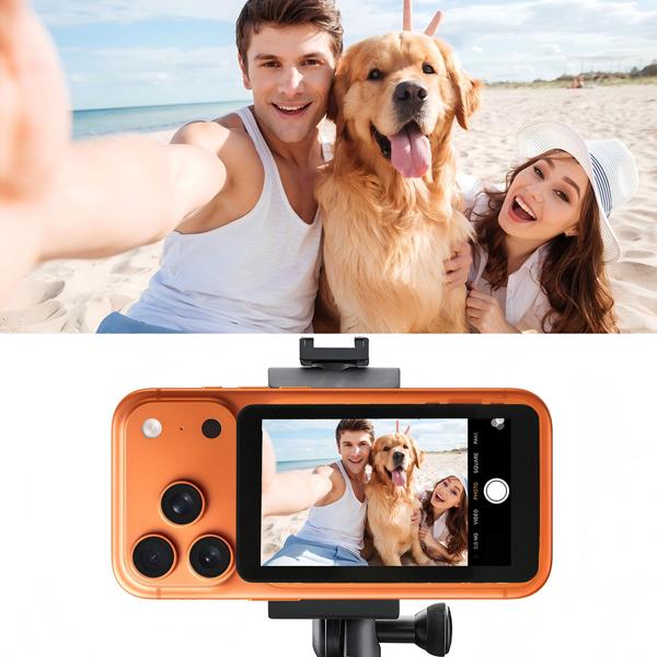 Magnetic smartphone selfie monitor - 4.02-inch vlogging display, 480x800 pixels, Bluetooth 5.0, USB-C charging port for content creators