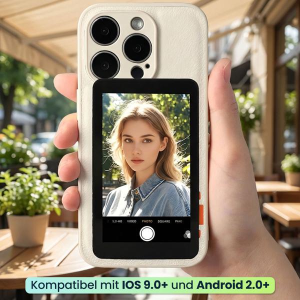 Magnetischer Smartphone Selfie Monitor - 4,02 Zoll Vlogging Display, 480x800 Pixel, Bluetooth 5.0, USB-C Ladeanschluss für Content Creator