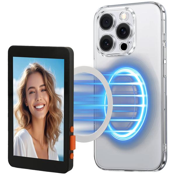 Magnetic smartphone selfie monitor - 4.02-inch vlogging display, 480x800 pixels, Bluetooth 5.0, USB-C charging port for content creators