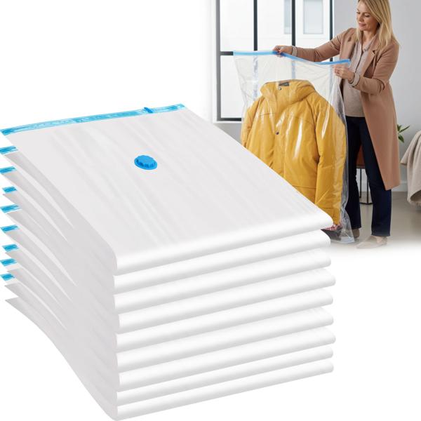 set of 9 space-saving vacuum bags XL, 80 x 120 cm, compression with vacuum cleaner, storage bags, garment bags without dust or creases 