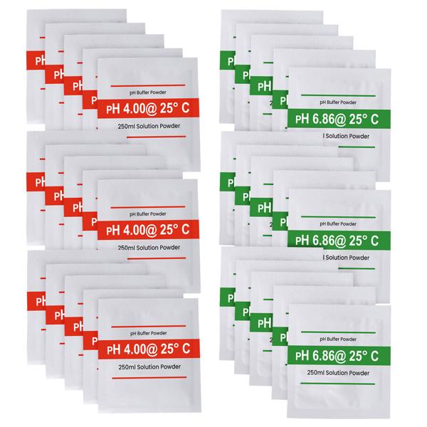 Professional 30-pack pH calibration solutions, high-precision pH 4.00 & pH 6.86 buffer solution, maximum performance for your pH meter