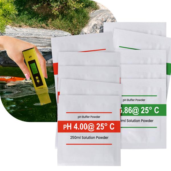 Professional 30-pack pH calibration solutions, high-precision pH 4.00 & pH 6.86 buffer solution, maximum performance for your pH meter