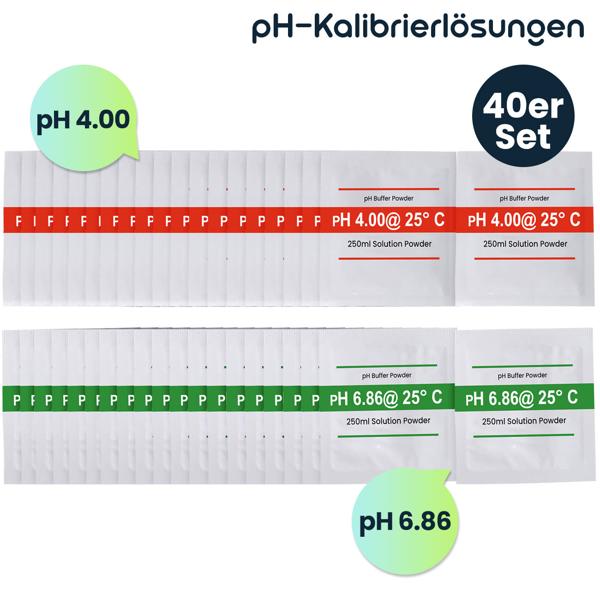 Professionelles 40er-Set pH-Kalibrierlösungen, Hochpräzise pH 4.00 & pH 6.86 Pufferlösung, Maximale Leistung für Ihr pH-Meter