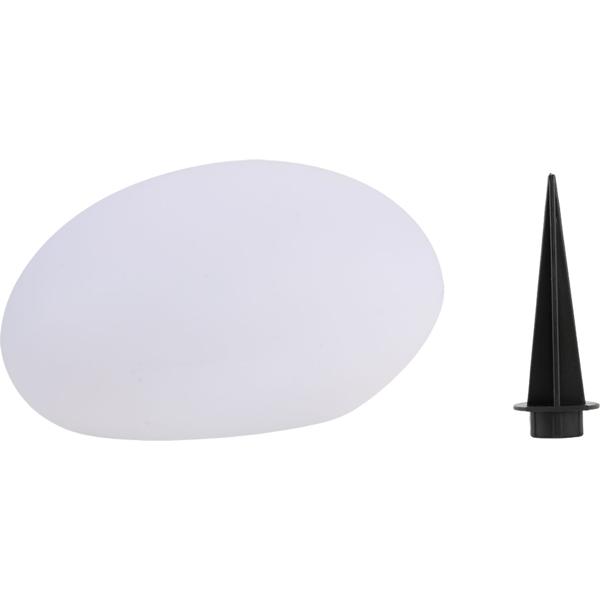 Lot de 2 élégantes pierres solaires LED pour jardin IP44 : pierre décorative avec changement de couleur et piquet de terre, blanc chaud et couleurs, projecteur solaire résistant aux intempéries, 22,4 cm