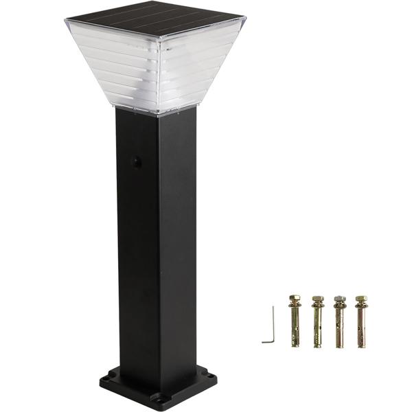 4er-Set Premium Solar Säulen-Wegeleuchte 60cm aus Aluminium in Schwarz, 300lm, IP65 wasserfest, 360° Abstrahlung, 2 Lichtfarben & Leuchtmodi, Gartenlampe
