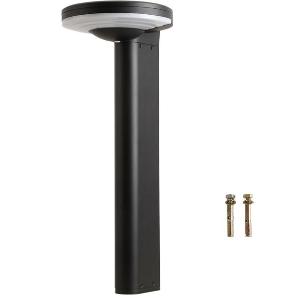  Premium Solar Säulen-Wegeleuchte aus Aluminium in Schwarz, 300lm helle SMD-LEDs, Dämmerungssensor & 2 Leuchtmodi, wetterfeste Gartenlampe modern