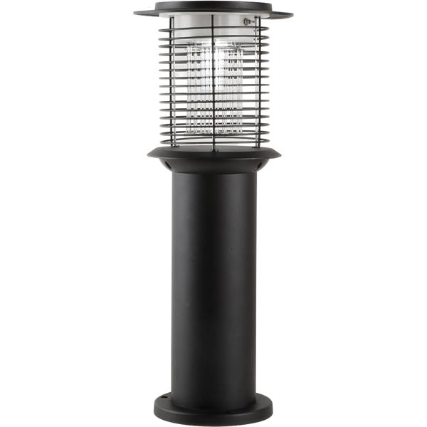 Solar Gartenlampe mit Mückenvernichter aus Edelstahl, 2in1 LED Wegeleuchte Schwarz, Warmweiss 300lm & UV Insektenschutz 15lm, IP44, 25 x 60 cm